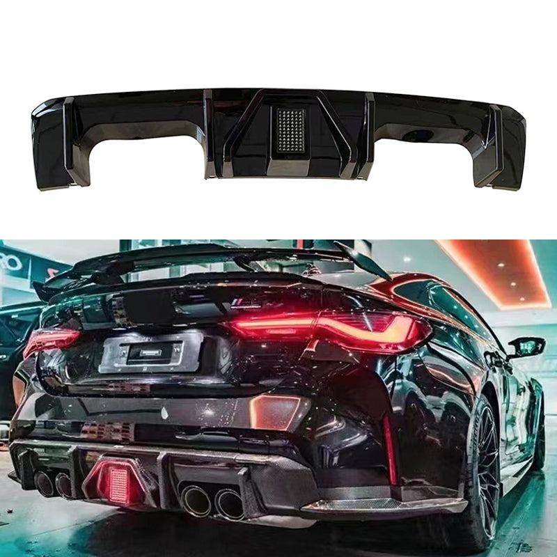 LED Style Gloss Black Rear Diffuser for BMW G80 M3 G82 G83 M4 21-Present