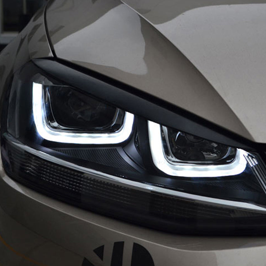 Gloss Black Headlight Trims for VW Golf MK7 inc GTI & R 14-20