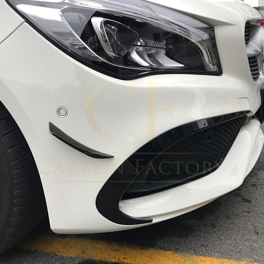 Gloss Black Front Canards (4 pcs) for Mercedes Benz W117 CLA AMG 16-19 - Carbon Factory