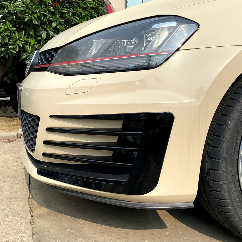 V Style Gloss Black Front Bumper Trims for VW Golf MK7 GTI 14-16