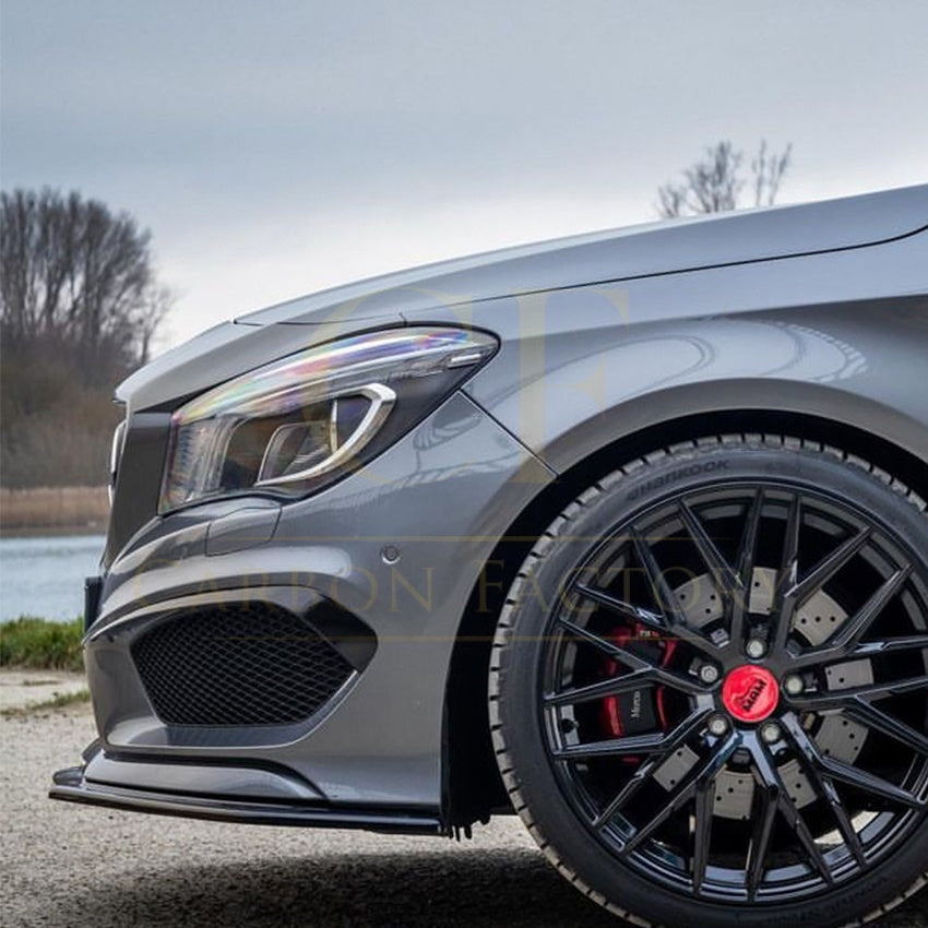 AMG Style Gloss Black Front Splitter for Mercedes Benz W117 CLA AMG 13-15 - Carbon Factory