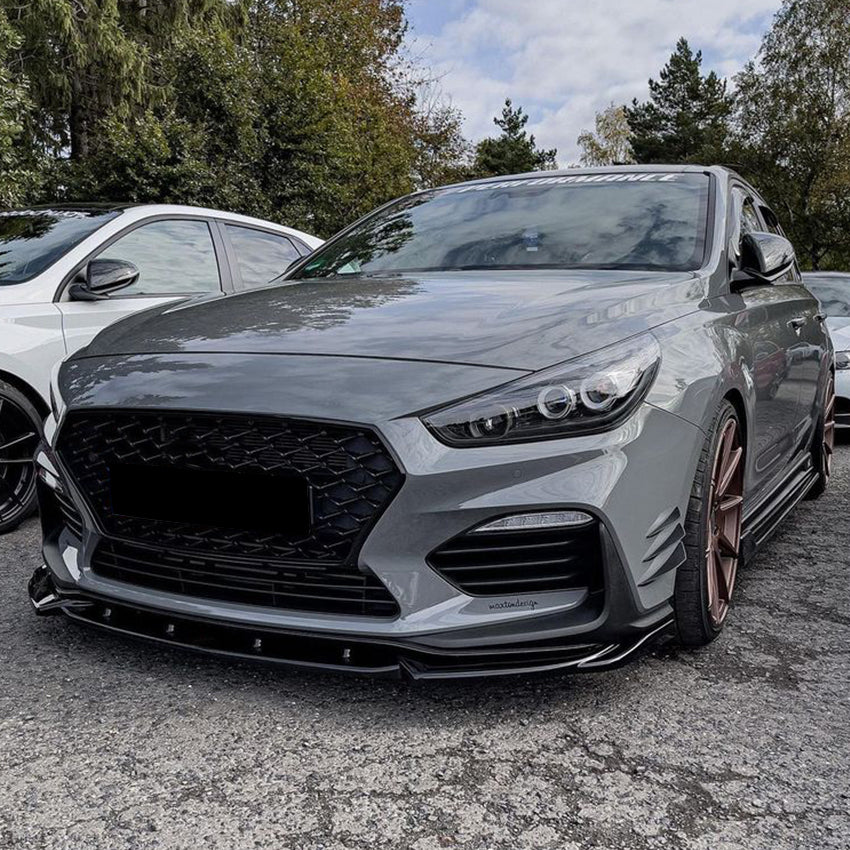 Gloss Black Front Splitter for Hyundai i30N MK3 MK3.5 17-24