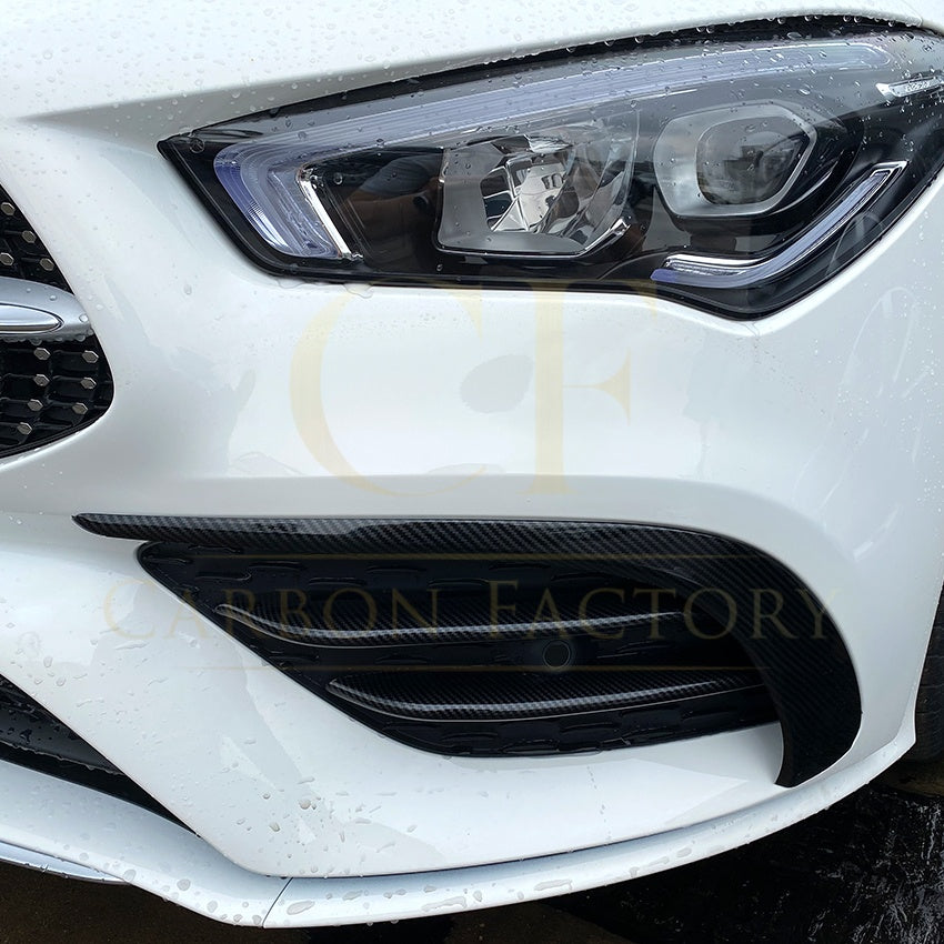 Gloss Black Front Canards for Mercedes Benz W118 CLA AMG 19-23 - Carbon Factory