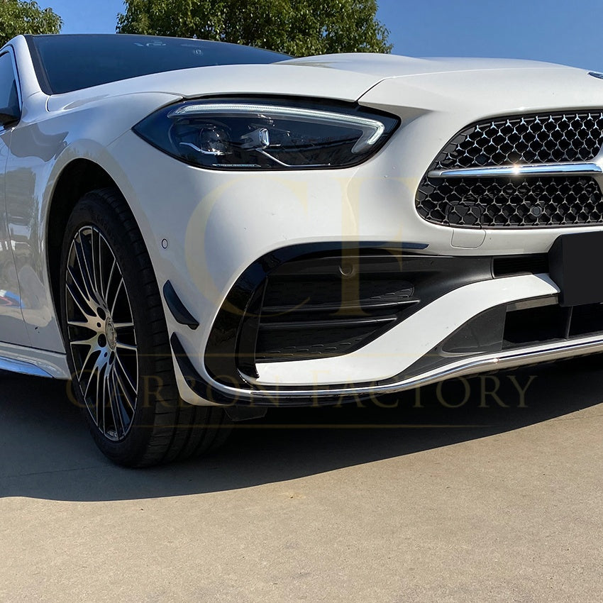Gloss Black Front Canards for Mercedes Benz W206 C Class 22-Present - Carbon Factory