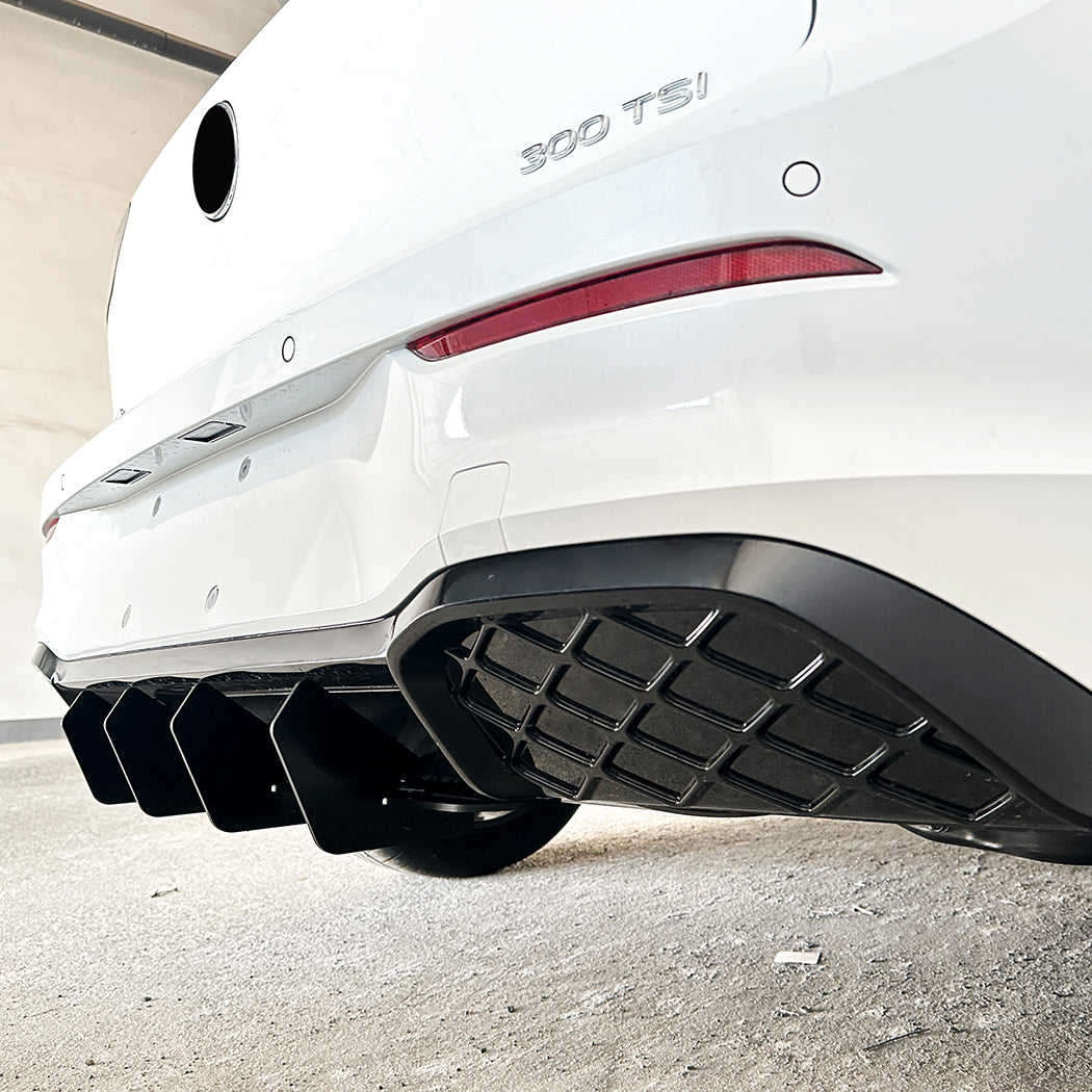 V Style Gloss Black Rear Diffuser for VW Golf MK8.5 GTI & R 24-26