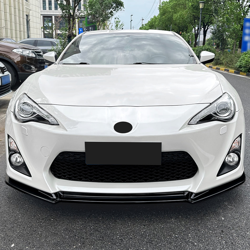 V style Gloss Black Front Splitter for Toyota GT86 12-16