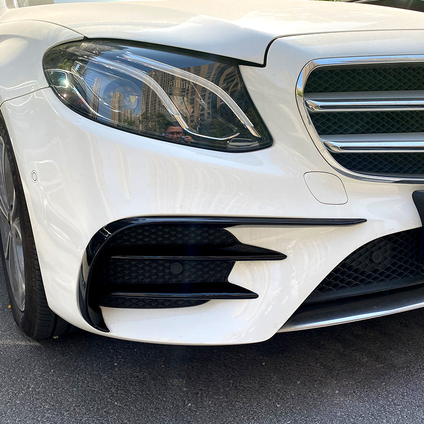 Gloss Black Front Canards for Mercedes Benz W213 C238 E Class AMG 16-20 - Carbon Factory