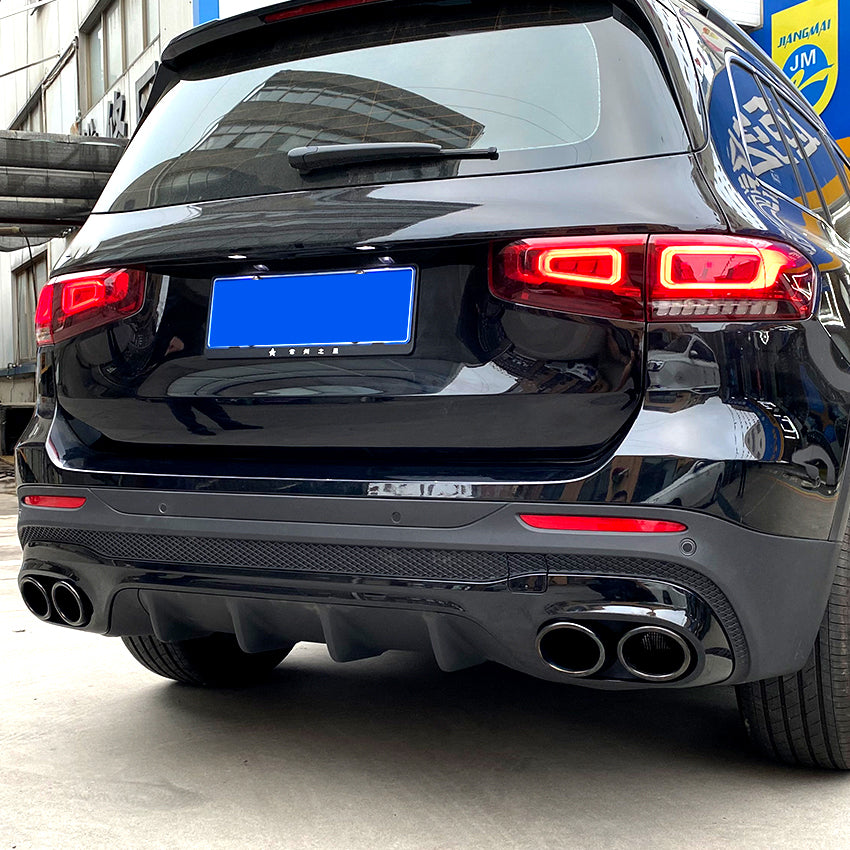 A Style Gloss Black Rear Diffuser for Mercedes Benz X247 GLB 19-26