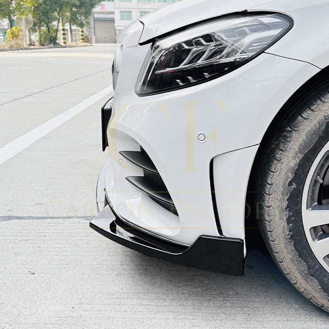 AMG Style Gloss Black Front Splitter for Mercedes Benz W205 C Class AMG 19-21 - Carbon Factory