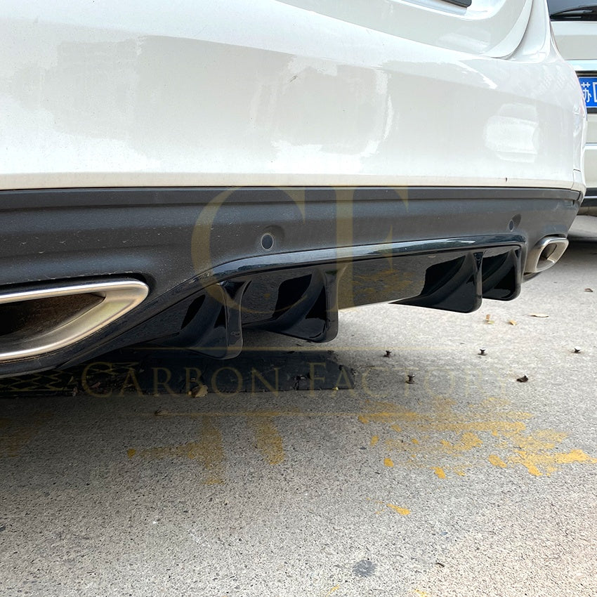 Gloss Black Rear Diffuser Extension for Mercedes Benz W205 C Class & C63 Saloon 15-21 - Carbon Factory