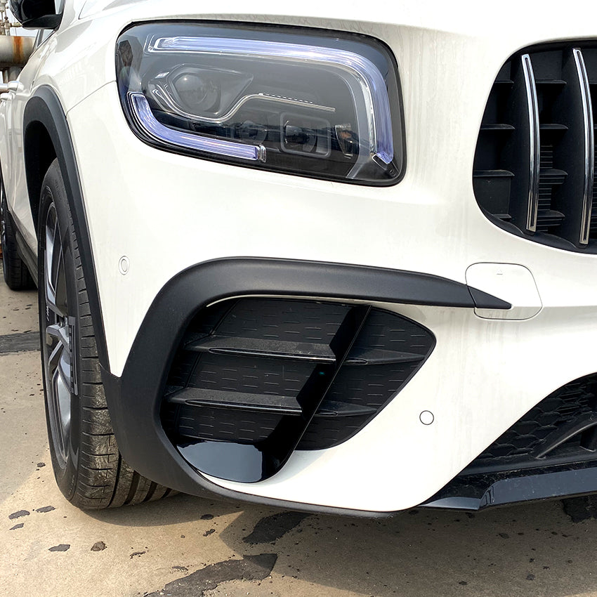 Gloss Black Front Canards for Mercedes Benz X247 GLB AMG 19-23