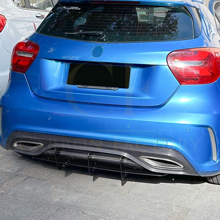 V Style Gloss Black Rear Diffuser for Mercedes Benz W176 A Class AMG 16-18 - Carbon Factory