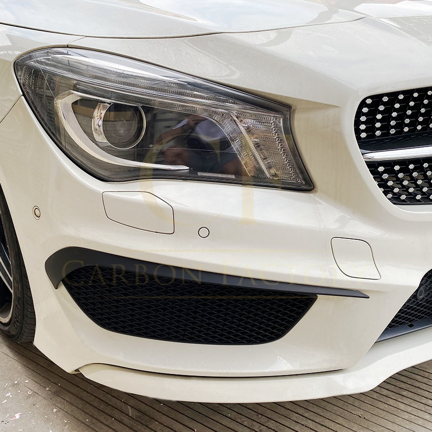 Gloss Black Front Canards (bottom) for Mercedes Benz W117 CLA AMG 13-15 - Carbon Factory