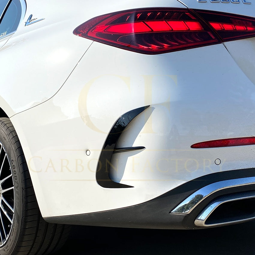 Style B Gloss Black Rear Bumper Trims for Mercedes Benz W206 C Class 22-Present (replacement) - Carbon Factory