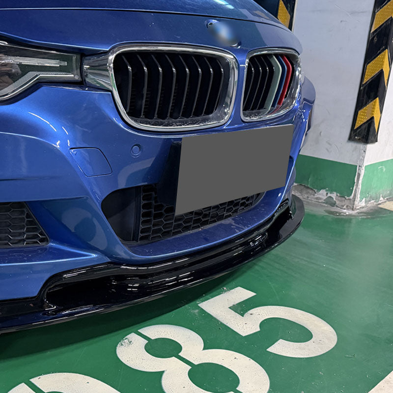 V Style Gloss Black Front Splitter for BMW F30 F31 3 Series M Sport 12-19
