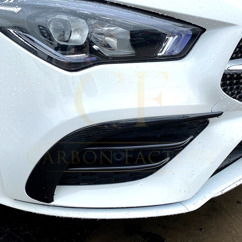 Gloss Black Front Side Trims for Mercedes Benz W118 CLA AMG 19-23 - Carbon Factory