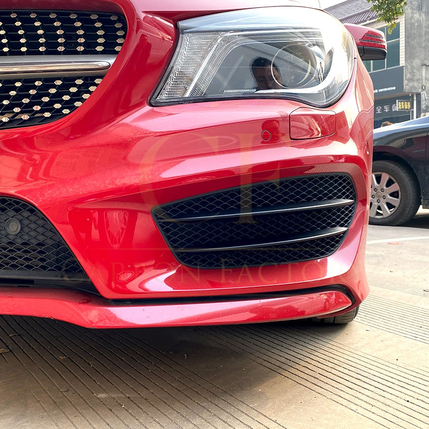 Gloss Black Front Side Grilles for Mercedes Benz W117 CLA AMG 13-15 - Carbon Factory