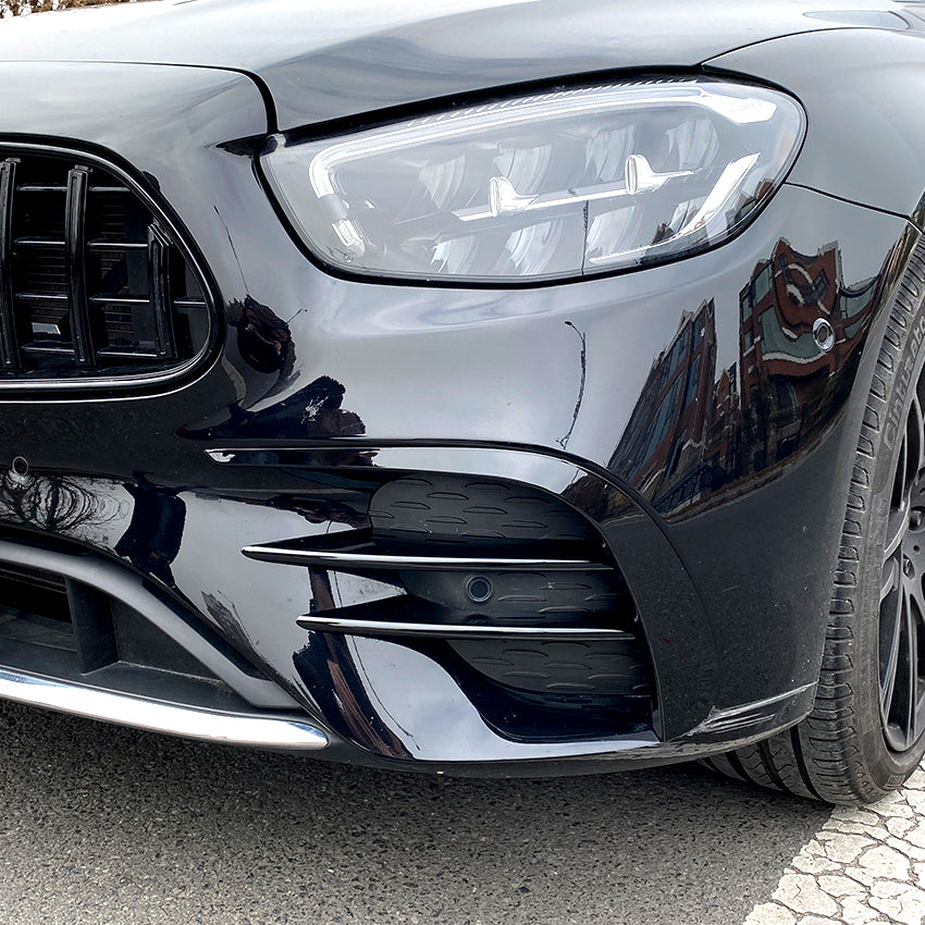 Gloss Black Front Canards for Mercedes Benz W213 C238 E Class AMG 21-23 - Carbon Factory
