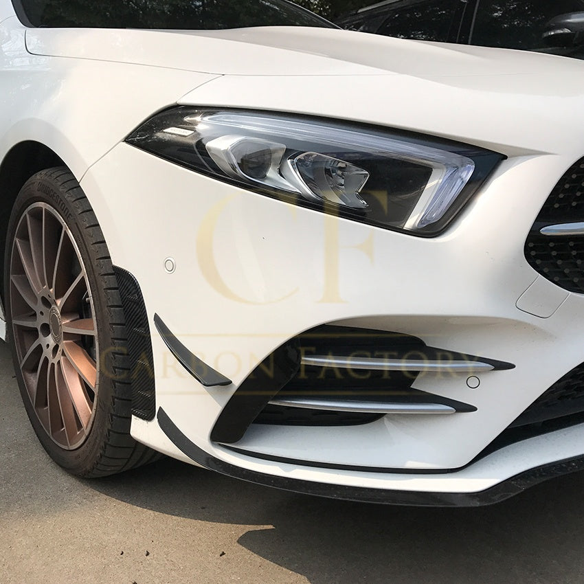 Type 1 Gloss Black Front Canards for Mercedes Benz W177 A Class AMG & A35 18-22 - Carbon Factory