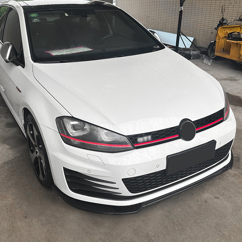 V1 Style Gloss Black Front Splitter for VW Golf MK7 GTI & R Line 13-16