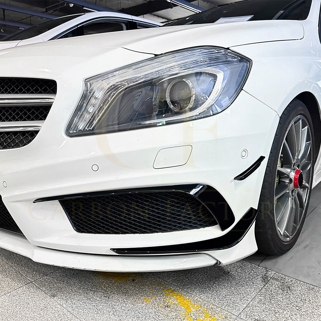 Gloss Black Front Canards set for Mercedes Benz W117 CLA AMG 13-15