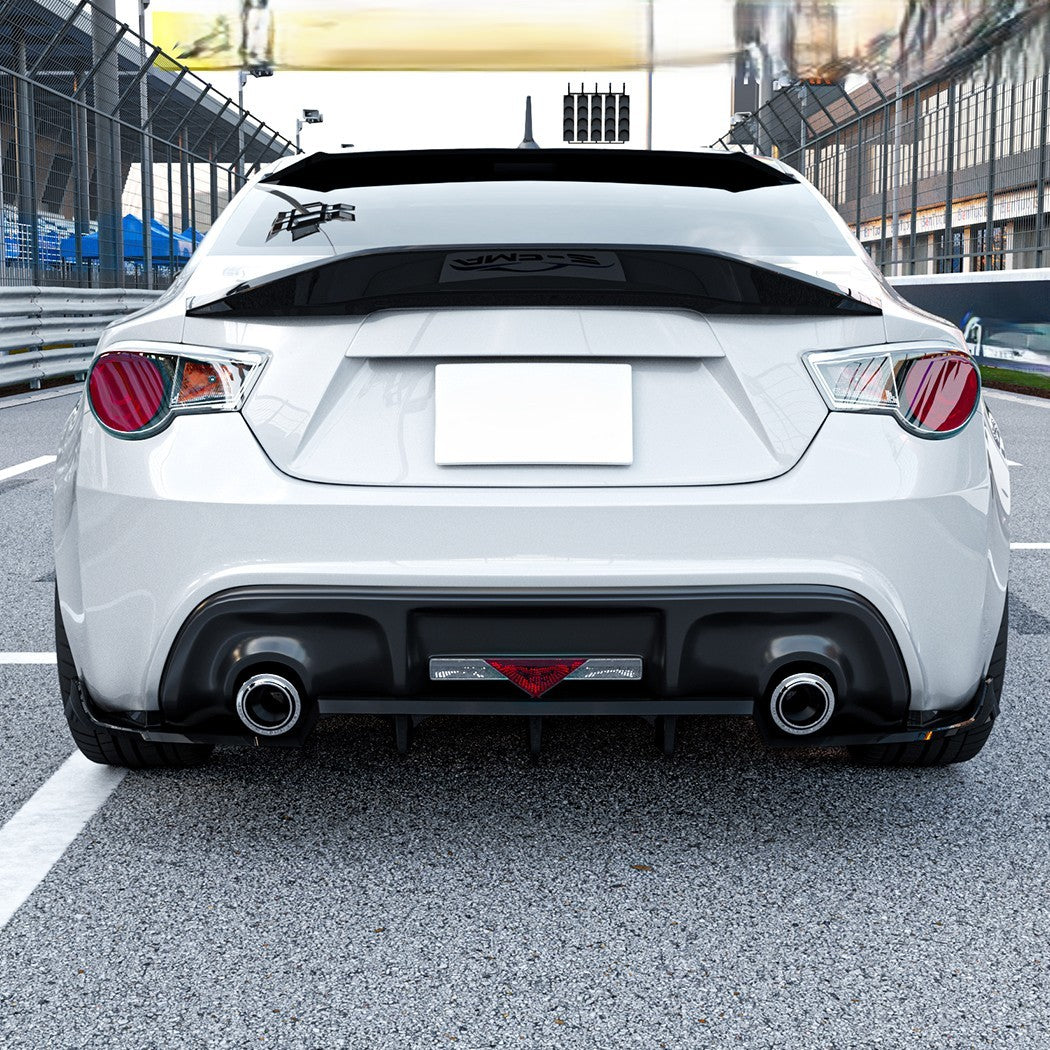 V style Gloss Black Rear Diffuser for Toyota GT86 12-20