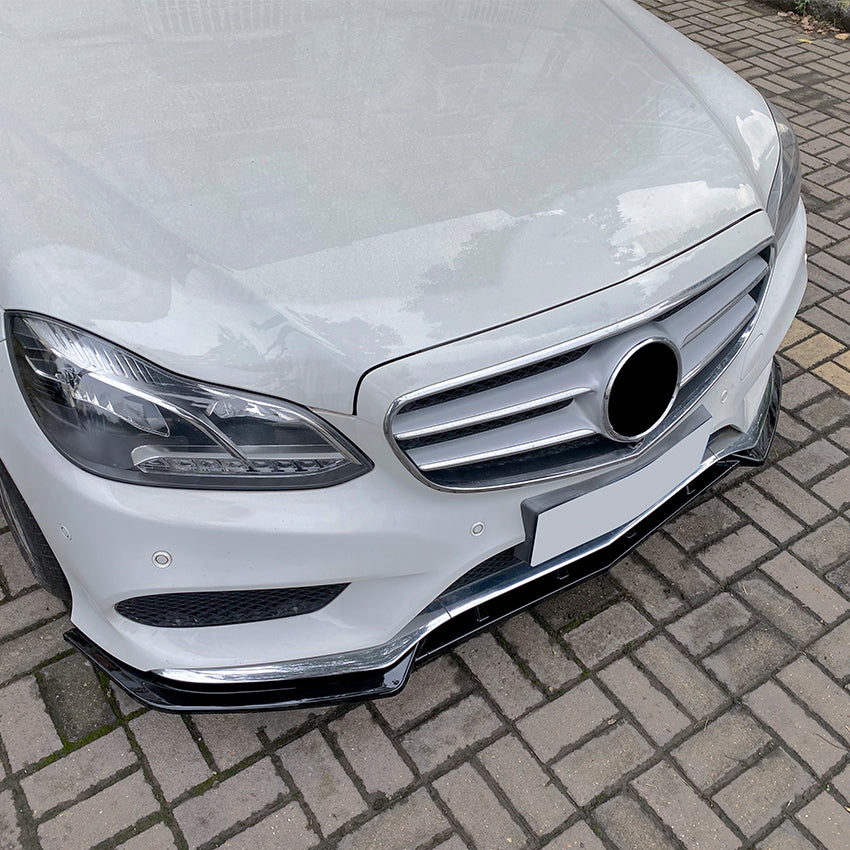 AMG Style Gloss Black Front Splitter for Mercedes Benz W212 E Class AMG 13-17 - Carbon Factory
