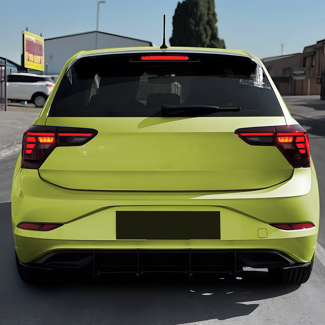 V Style Gloss Black Diffuser for VW Polo MK6.5 Standard model 22-26