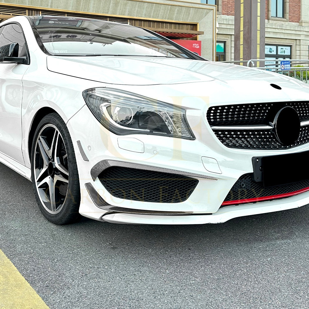 Gloss Black Front Canards set for Mercedes Benz W117 CLA AMG 13-15 - Carbon Factory