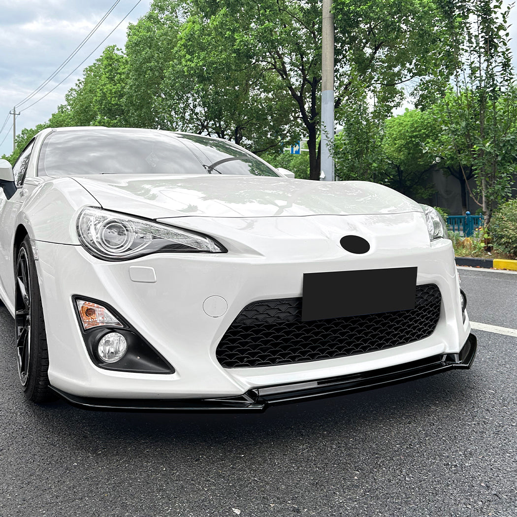 V style Gloss Black Front Splitter for Toyota GT86 12-16
