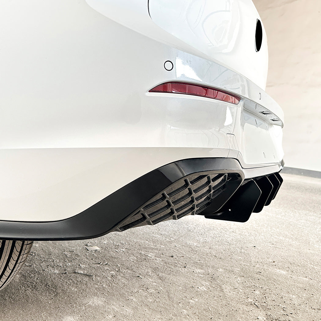 V Style Gloss Black Rear Diffuser for VW Golf MK8.5 GTI & R 24-26