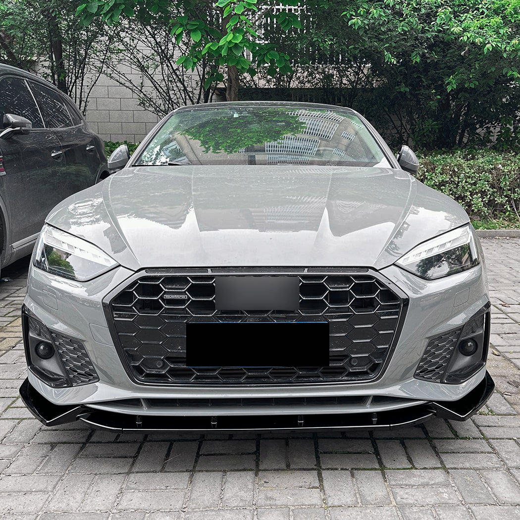 V Style Gloss Black Front Splitter for Audi B9 A5 S Line & S5 21-24 - Carbon Factory