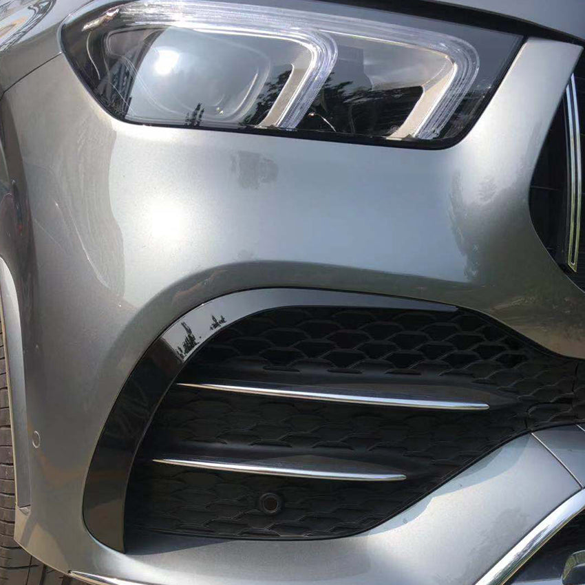 Gloss Black Front Canards for Mercedes Benz W167 C167 GLE 19-23