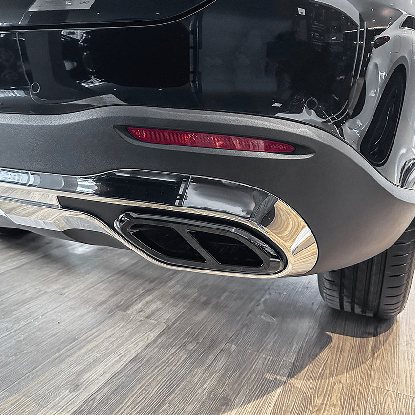Gloss Black Exhaust Tips Covers for Mercedes Benz X254 C254 GLC 23-26