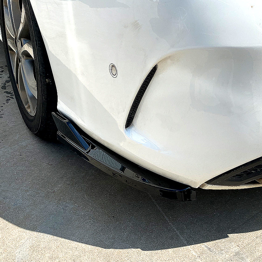 Gloss Black Rear Bumper Spats for Mercedes Benz W205 C Class Saloon 15-21 - Carbon Factory