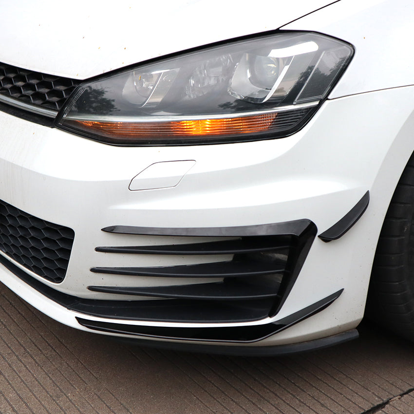 V Style Gloss Black Front Canards for VW Golf MK7 GTI 14-16
