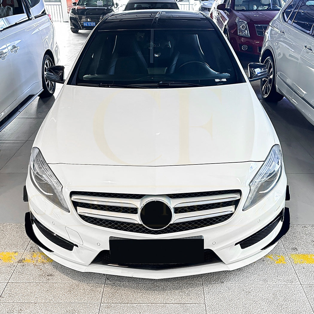 Gloss Black Front Canards set for Mercedes Benz W117 CLA AMG 13-15