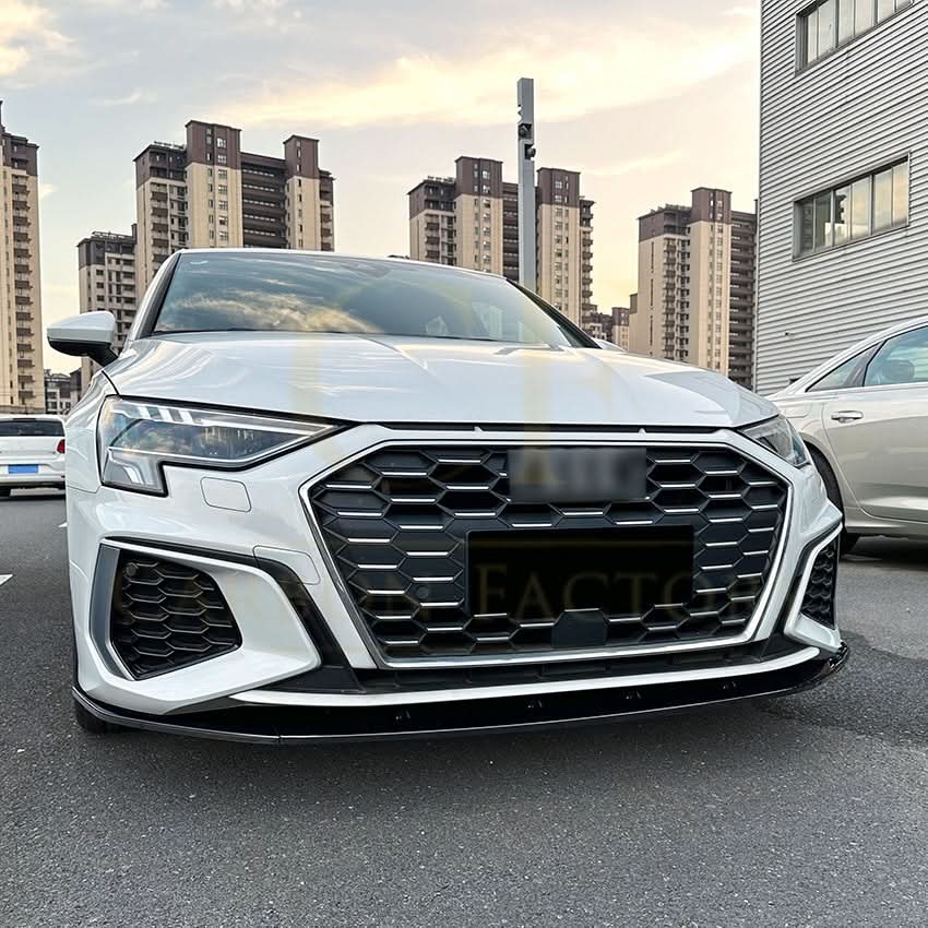 P Style Gloss Black Front Splitter for Audi A3 8Y S Line S3 20-24 - Carbon Factory