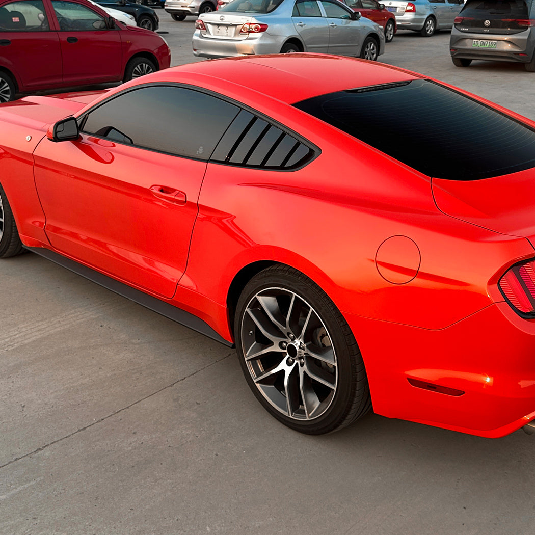 Gloss Black Window Louver Vents for Ford Mustang S550 MK6 15-23
