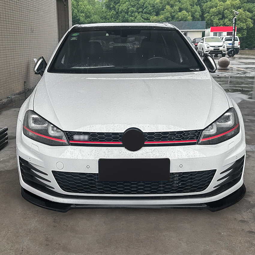 V1 Style Gloss Black Front Splitter for VW Golf MK7 GTI & R Line 13-16