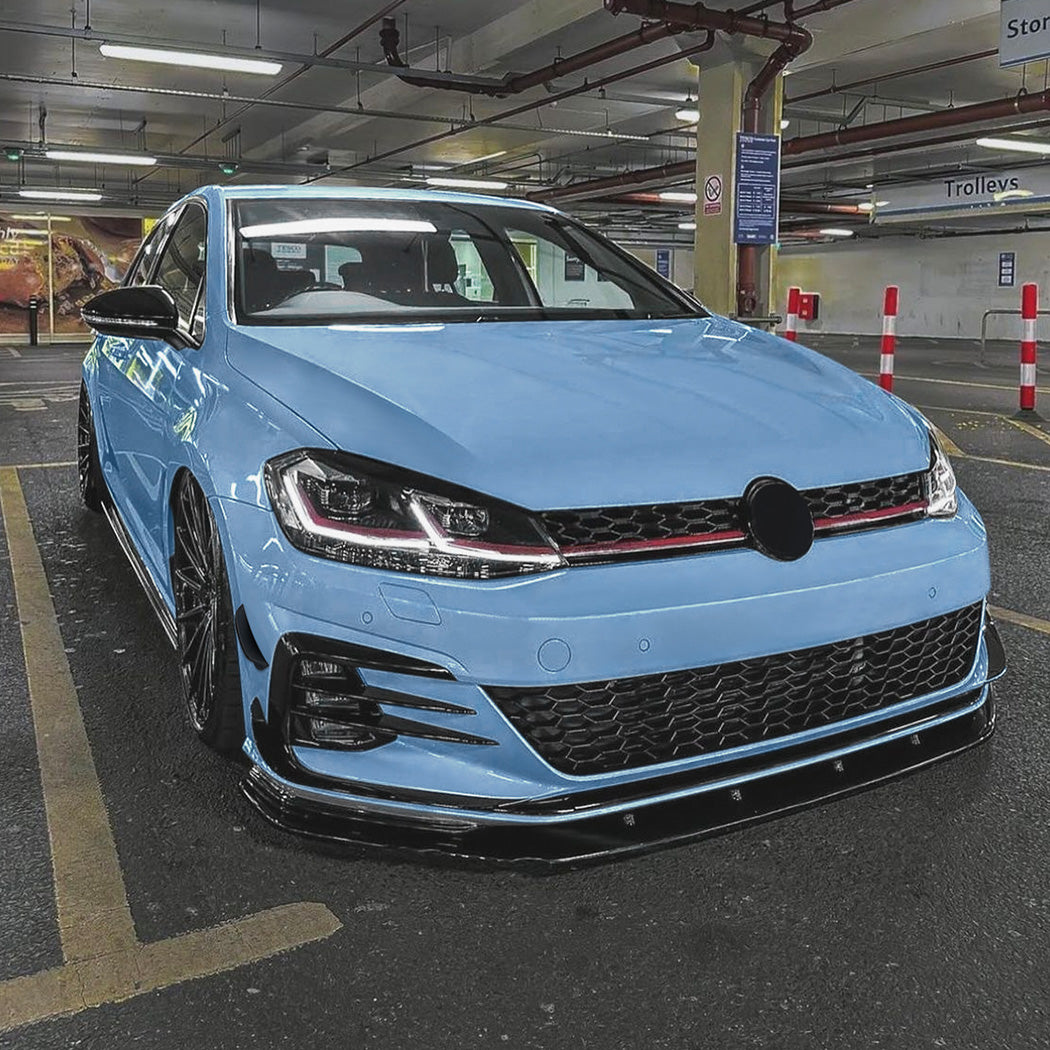 V Style Gloss Black Front Canards for VW Golf MK7.5 GTI 17-20