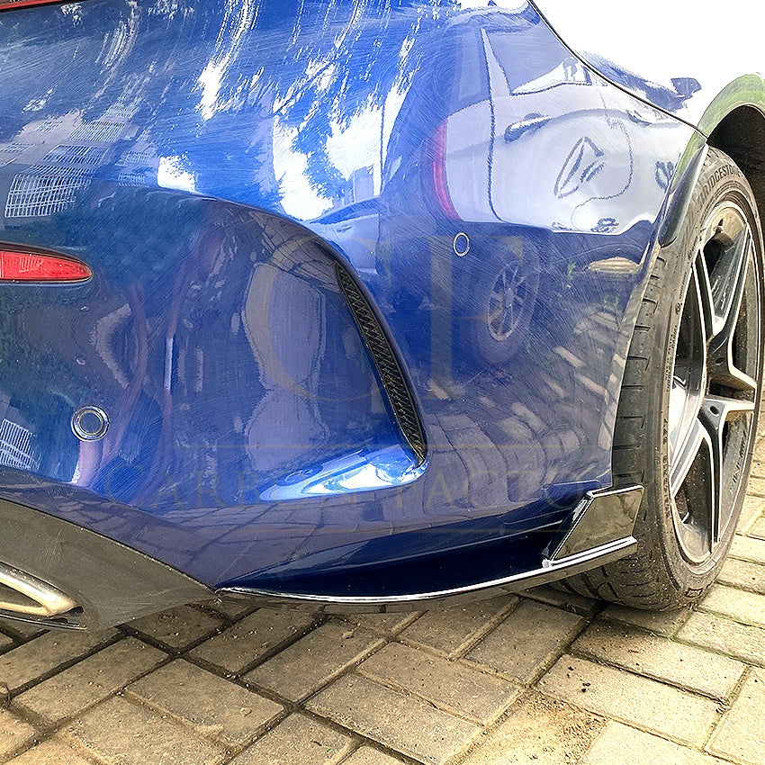 Gloss Black Rear Bumper Spats for Mercedes Benz W205 C Class Coupe 15-21 - Carbon Factory