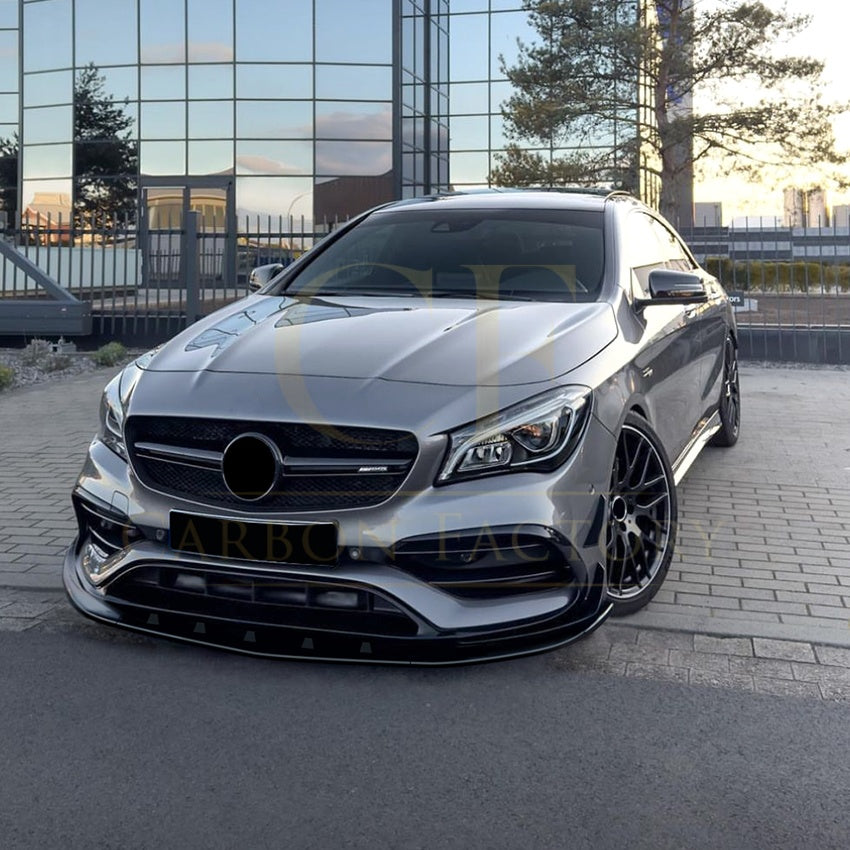 AMG Style Gloss Black Front Splitter for Mercedes Benz W117 CLA AMG 16-19 - Carbon Factory