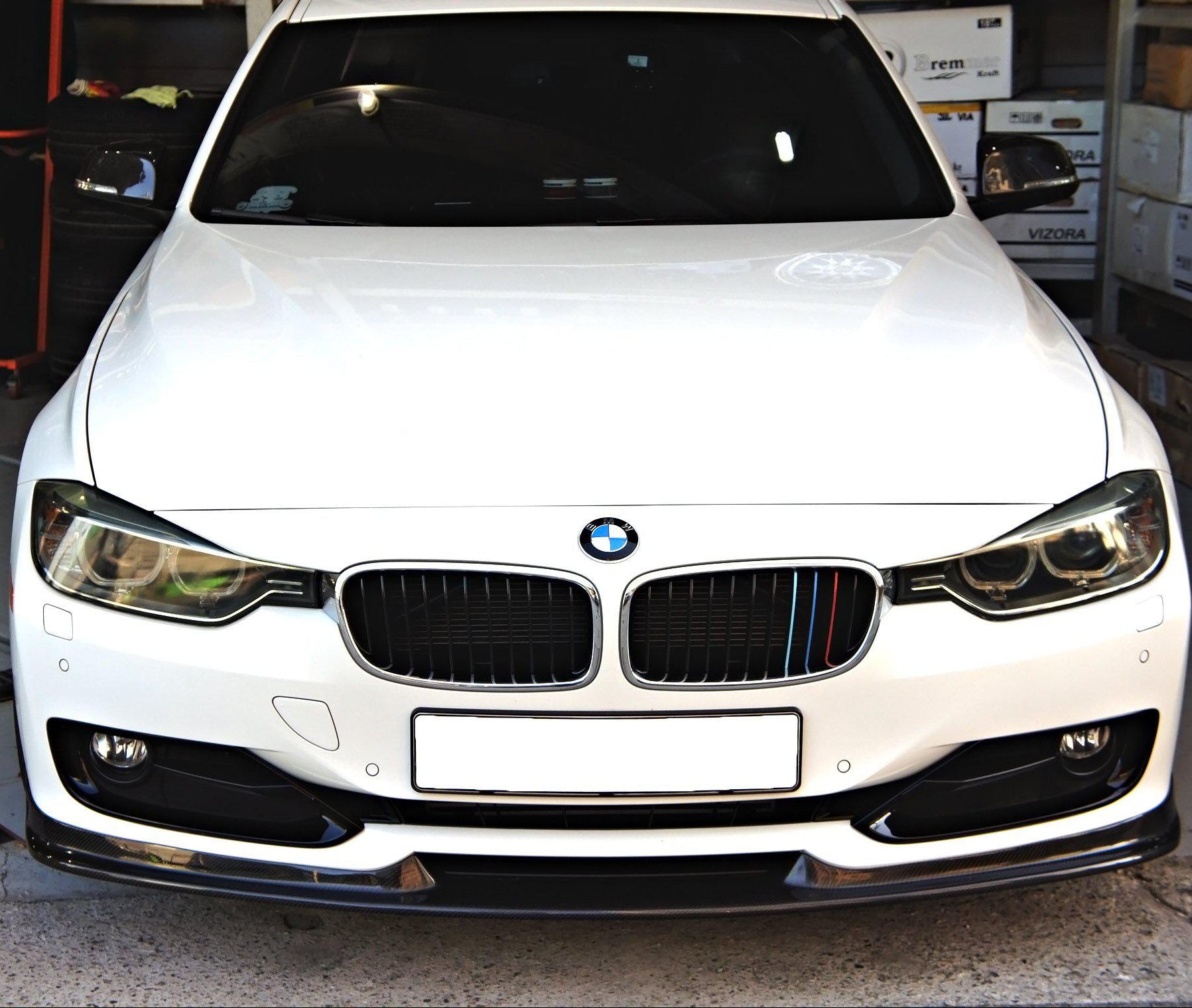 A Style Carbon Fibre Front Splitter for BMW F30 3 Series Non M Sport 12-19 - Carbon Factory