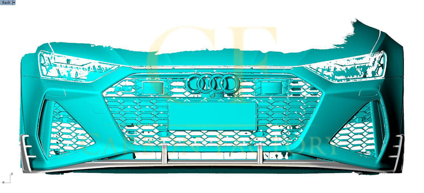AB Style Pre-Preg Carbon Fibre Front Splitter for Audi 4K RS7 20-22-Carbon Factory
