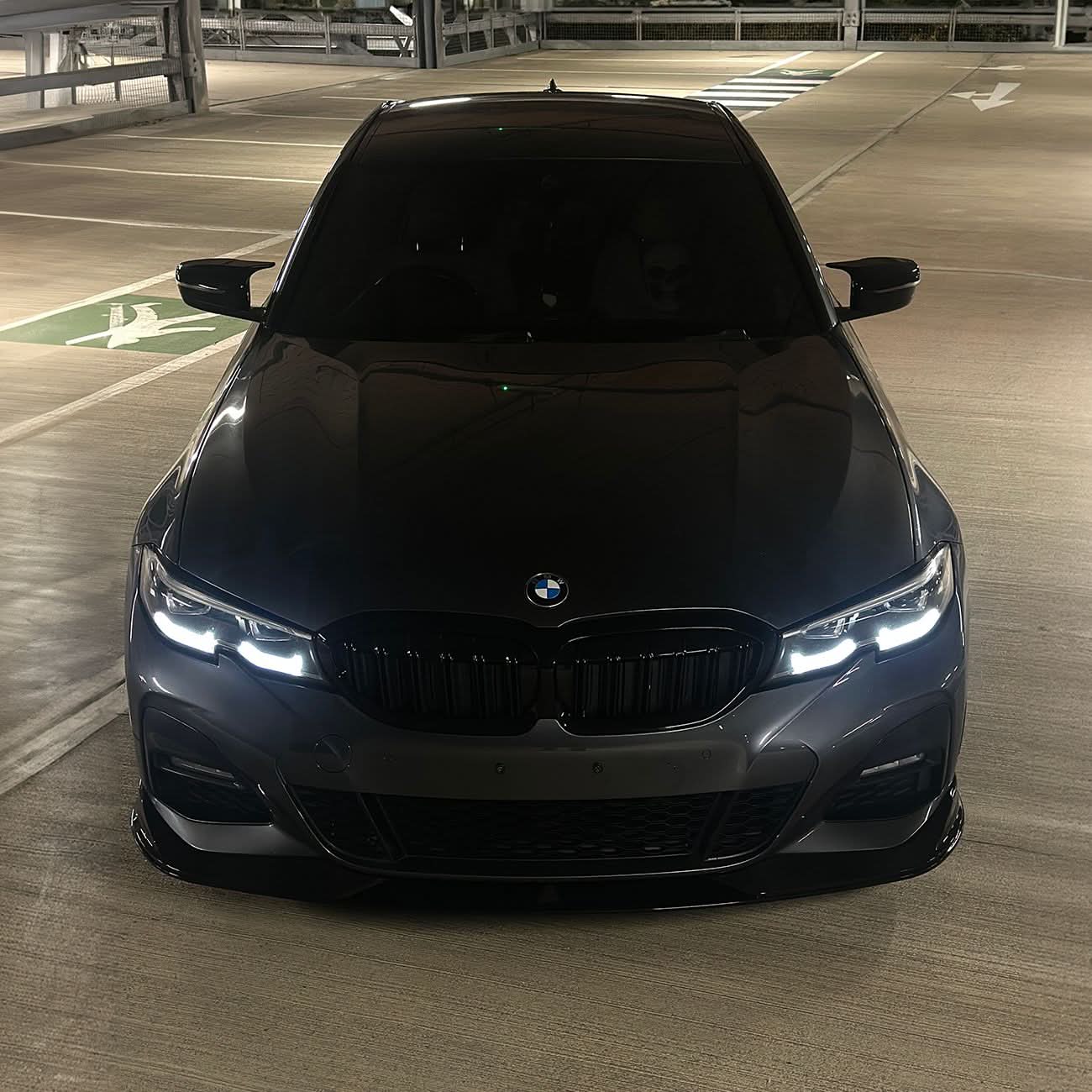 AC Style Gloss Black Front Splitter for BMW 3 Series G20 G21 Pre-LCI 19-22 - Carbon Factory