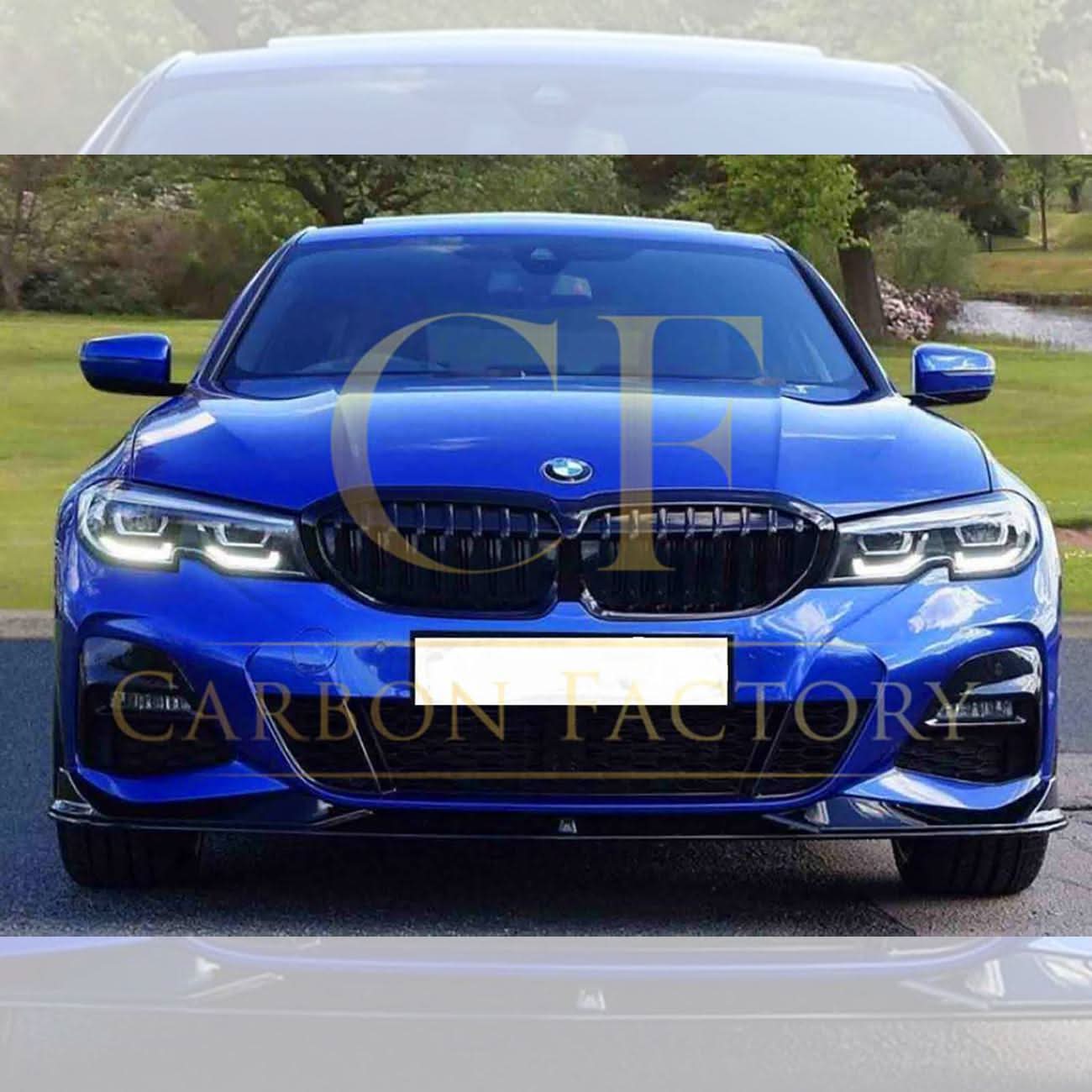 AC Style Gloss Black Front Splitter for BMW 3 Series G20 G21 Pre-LCI 19-22 - Carbon Factory