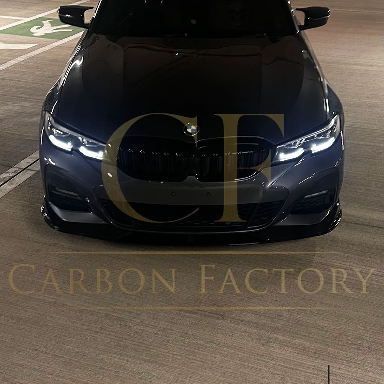 AC Style Gloss Black Front Splitter for BMW 3 Series G20 G21 Pre-LCI 19-22 - Carbon Factory