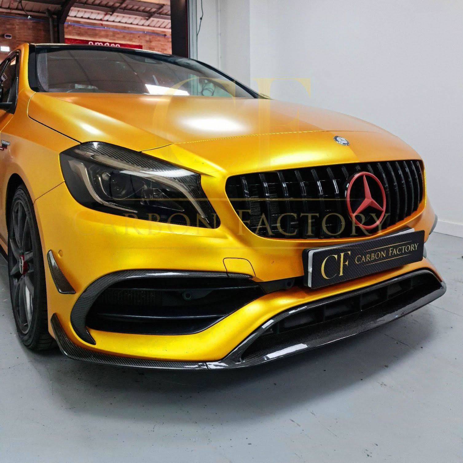 AMG Carbon Fibre Canards Winglets Splitter (8 Pieces) for Mercedes Benz W176 A Class 16-18 - Carbon Factory