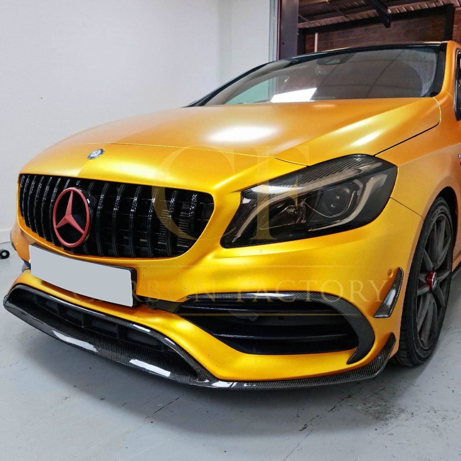 AMG Carbon Fibre Canards Winglets Splitter (8 Pieces) for Mercedes Benz W176 A Class 16-18 - Carbon Factory